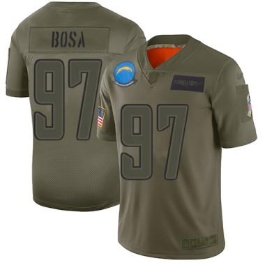 Los Angeles Chargers NFL Football Joey Bosa Olive Jersey Men Limited  #97 2019 Salute to Service